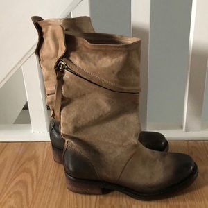 COPY - A.S.98 boots.Mid calf taupe weathered look…